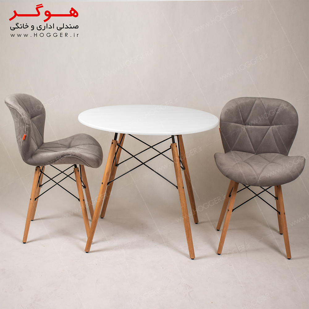 ست میز و صندلی نهارخوری 2 نفره هوگر مدل TH85-C-W-M2