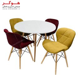 ست میز و صندلی ناهار خوری هوگر 4 نفره مدل TH85-C-W-M