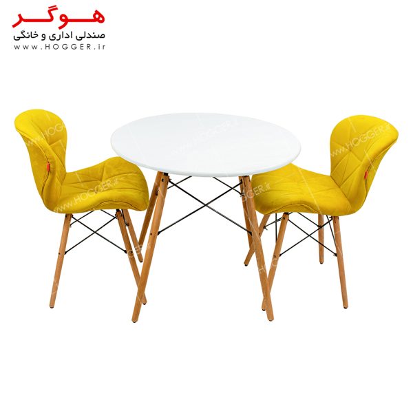 ست میز و صندلی نهارخوری 2 نفره هوگر مدل TH85-C-W-M2