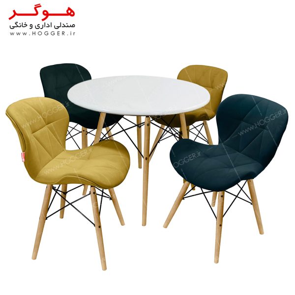 ست میز و صندلی ناهار خوری هوگر 4 نفره مدل TH85-C-W-M
