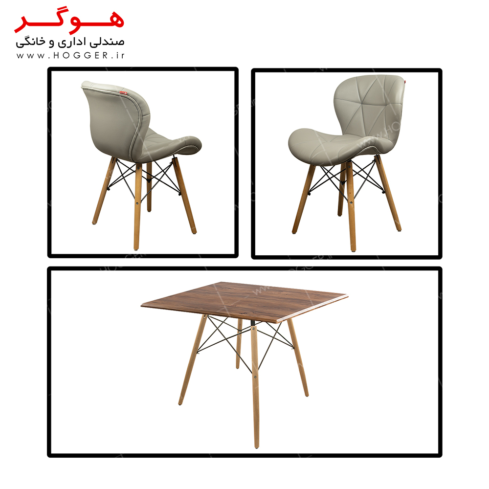 ست میز و صندلی ناهار خوری هوگر 4 نفره مدل TH85-S-AnT